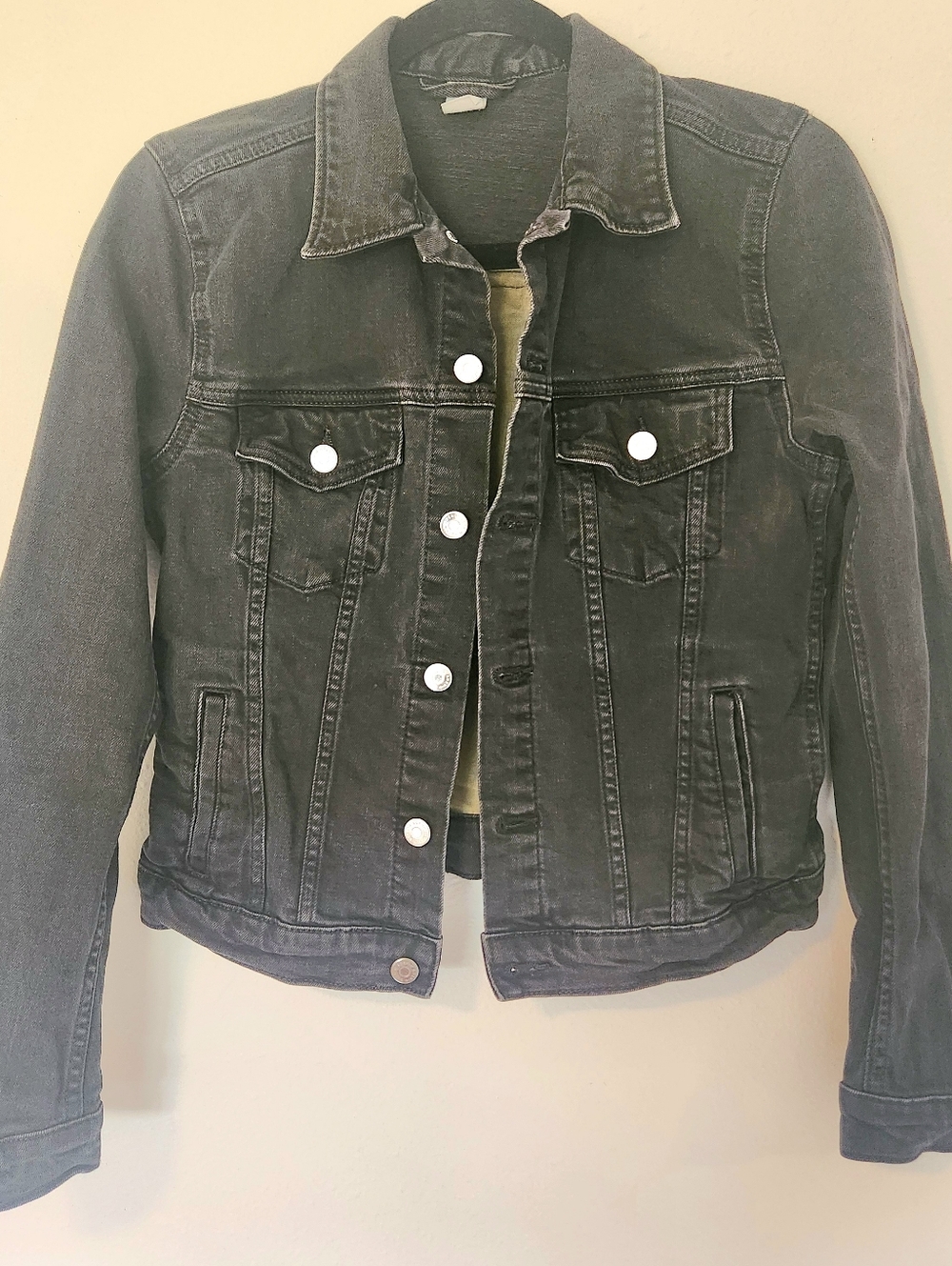 Custom Black Denim Jacket with Rolling Stones Patch - Picture 2 of 6